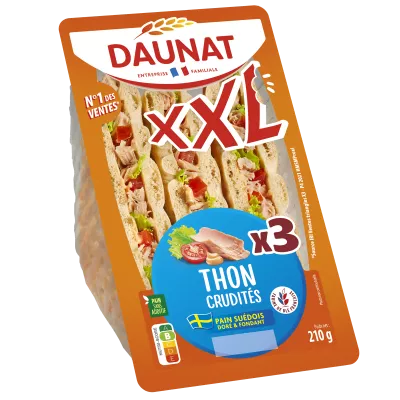 Sándwich de atún y verduras crudas con salsa cóctel XXL - DAUNAT