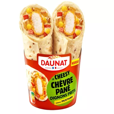 Обернуть Le Cheesy Bare Chèvre Oignons Frits горчичный соус 180g - Daunat