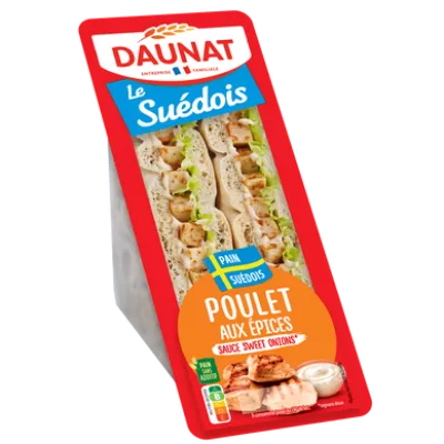 Le Suedois Poulet Sandwich Poulet Aux Epices 135g - Daunat