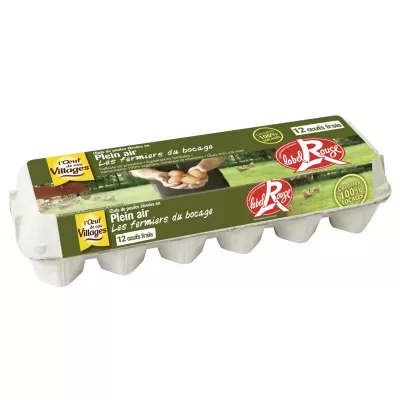 Medium red label eggs x12 - L'OEUF DE NOS VILLAGES