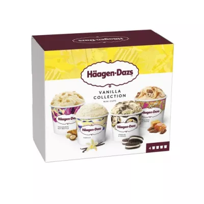 Mini -Eis in Vanille -Pot 4x95ml Sammlung - HÄagen Dazs