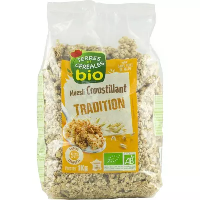 Muesli croustillant Bio 1kg - TERRES ET CÉRÉALES