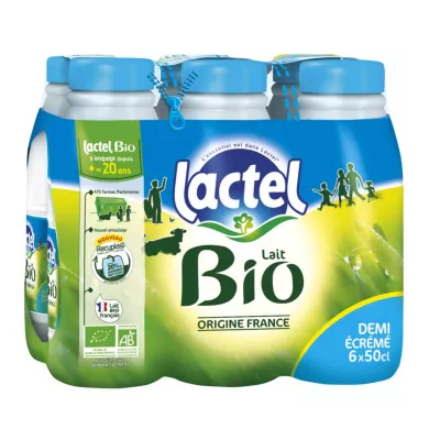 オーガニックセミスキムミルク 6x50cl - LACTEL