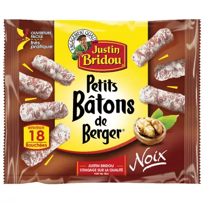 Saucissonss aux noix Petits Bâtons de Berger, 100g - JUSTIN BRIDOU