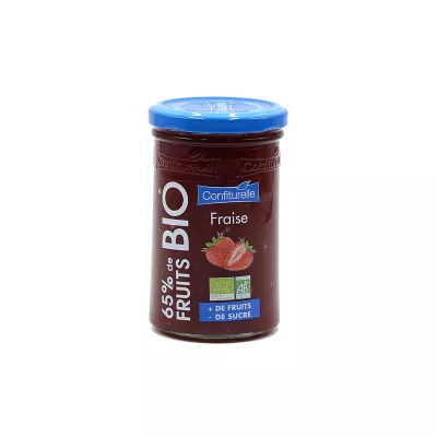 Confiture Fraise Bio 65% de fruits, 300g - CONFITURELLE