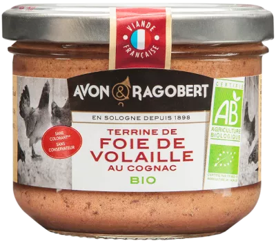 Terrine de foie de volaille au cognac BIO 180g - AVON & RAGOBERT