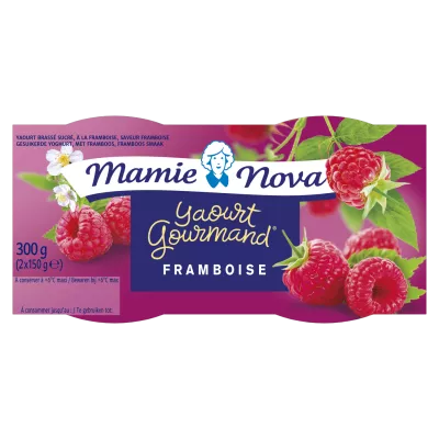 2x150g टुकड़ों के साथ पेटू रास्पबेरी दही - Mamie Nova