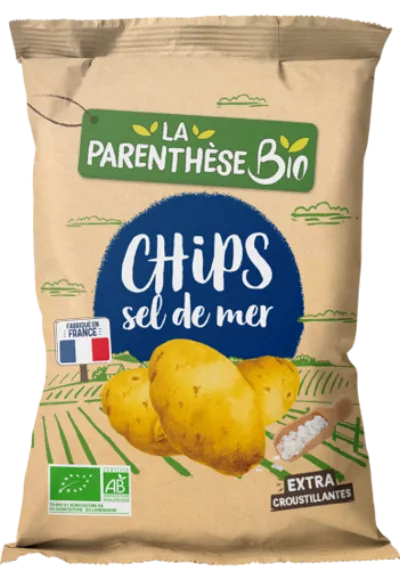 Biologische Zoutchips 125g Gemaakt in Frankrijk - LA PARENTHÈSE BIO