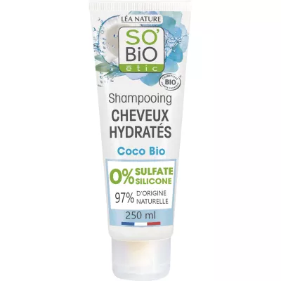 硫酸塩を含まないココナッツオイルの保湿シャンプー 250ml - So'bio Etic