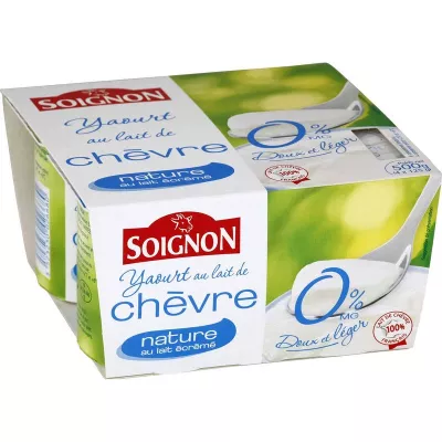 ナチュラルヤギチーズヨーグルト 0% 4x125g - Soignon