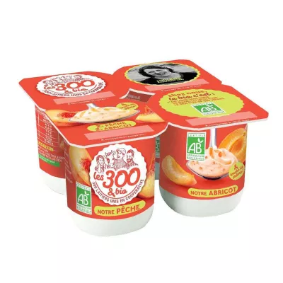 Yaourt abricot pêche brassé Bio - LES 300 & BIO