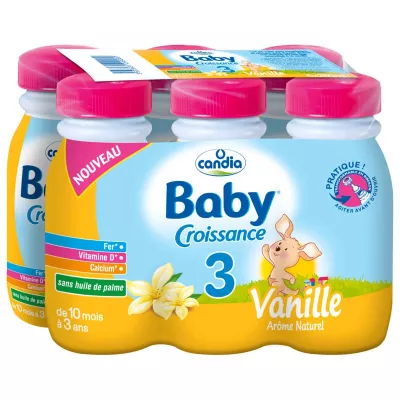 Lait liquide croissance saveur vanille 6x25cl - CANDIA