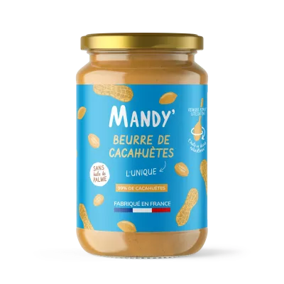 زبدة الفول السوداني العضوية بدون قطع 340 جرام - MANDY'