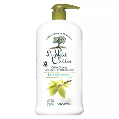 Crème de Douche extra douce lait d'amande 750ml - LE PETIT OLIVIER
