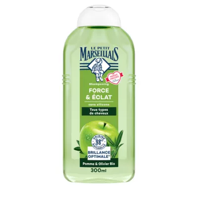 Champú Strength & Radiance Optimal Shine con Manzana Orgánica y Olivier 300ml - LE PETIT MARSEILLAIS