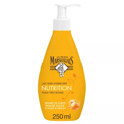 Leche Corporal Hidratante Nutrición Pieles Muy Secas Almendra Dulce Karité y Argán 250ml - LE PETIT MARSEILLAIS