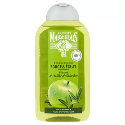 Champú Fuerza y ​​Brillo Todo Tipo de Cabello Manzana y Olivier Bio 250 ml - Le Petit Marseillais