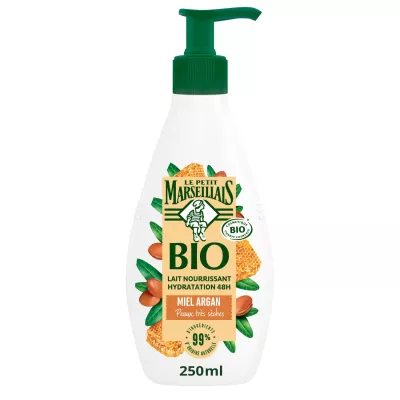 Sữa dưỡng thể dưỡng ẩm và nuôi dưỡng Honey Argan Organic 250ml - LE PETIT MARSEILLAIS
