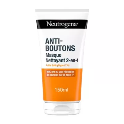 Soins Visage Anti-Boutons Masque Nettoyant 2en1 à l'Acide Salicylique 150ml - NEUTROGENA