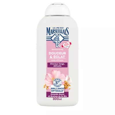 Softness and Radiance Optimal Shine Shampoo with Sweet Almond and Organic Linseed 300ml - LE PETIT MARSEILLAIS