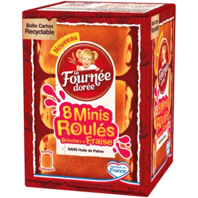 Minis Roulés Brioche à La Fraise X8 - La Fournee Doree