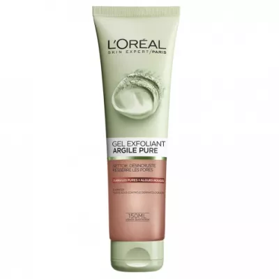 Gel nettoyant Démaquillant à l'Argile pure Exfoliant 150 ml- L'OREAL PARIS