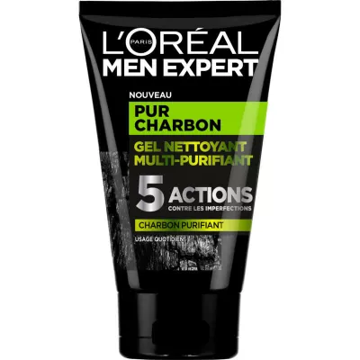 Gel nettoyant visage pur charbon 100ml - L'OREAL MEN EXPERT