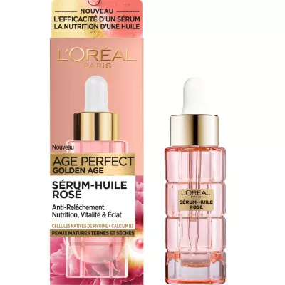Sérum Visage Anti-Âge Huile Rosé Anti-Relâchement Nutrition, Vitalité & Éclat Age Perfect Golden Âge 30ml - L'OREAL PARIS
