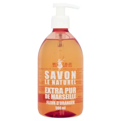 Savon liquide extra pur de Marseille fleur d'oranger 500ml - SAVON LE NATUREL