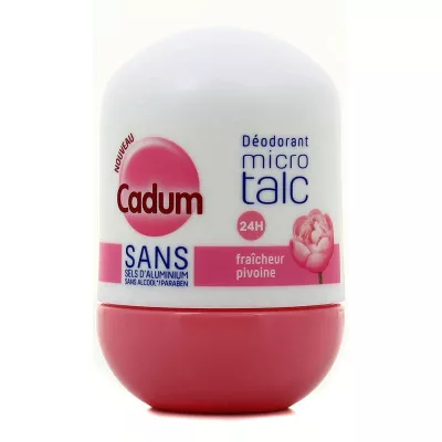 Déodorant femme roll-on micro talc fraîcheur pivoine 50ml - CADUM