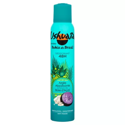 Déodorant femme Bahia do Brasil argile absorbante & parfum paie d'Açaï 200 ml - USHUAIA