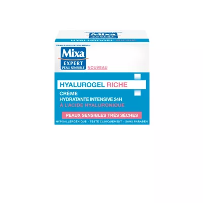 ヒアルロン酸配合 24 時間集中保湿クリーム、超乾燥性敏感肌、50ml - MIXA