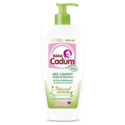 Gel de banho de corpo e cabelo natural caresse BIO 400ml - CADUM