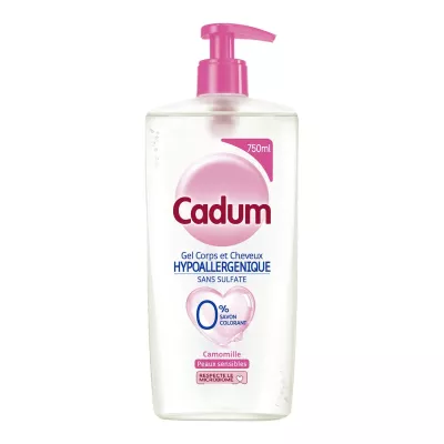 Gel Douche Corps et Cheveux Hypoallergénique Sans Sulfate Camomille 750ml - CADUM