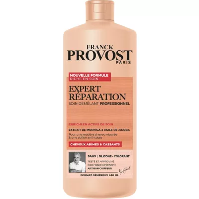 Tratamento condicionador desembaraçante para cabelos danificados, quebradiços e com pontas duplas Moringa e óleo de jojoba 450ml -  FRANCK PROVOST