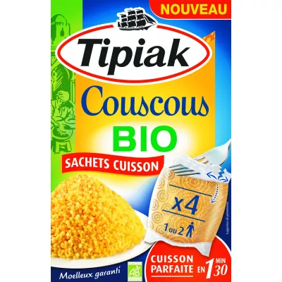 4x100 ग्राम बैग में ऑर्गेनिक कूसकूस - TIPIAK