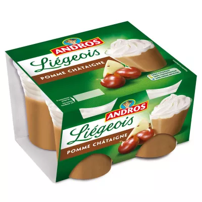 Compote liégeois pomme châtaigne 4x100g - ANDROS