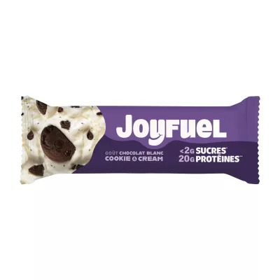 Weißer Schokoladen-Keks- und Sahne-Riegel mit hohem Proteingehalt, 55 g - JOYFUEL