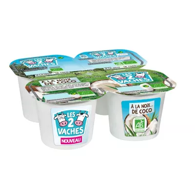 Yaourt saveur Coco 4x115g Bio - LES 2 VACHES