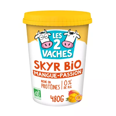Skyr オーガニック マンゴー パッションフルーツ 1x480g - THE 2 COWS