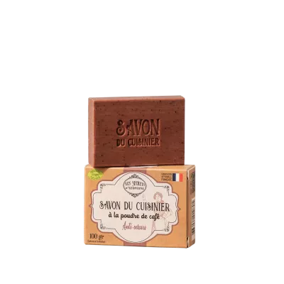 Savon Du Cuisinier à La Poudre De Café - Boite Carton 100 Gr - Les Secrets De Leontine