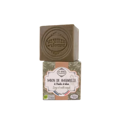 Marseille Soap with Olive Oil CubeCarton Box 200 Gr - Les Secrets De Leontine