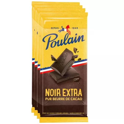 Extrafeine dunkle Schokoladentafel 4x100g - Poulain