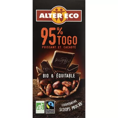 شوكولاتة داكنة 95% توجو 100 جرام - Alter Eco