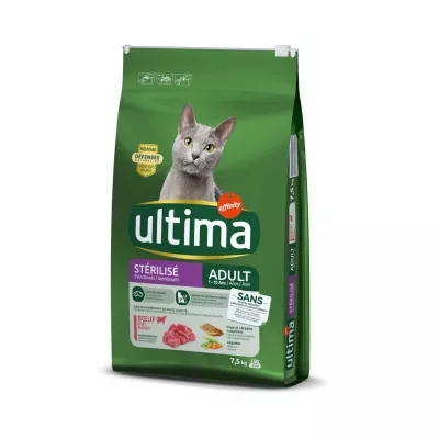 Croquettes cho mèo thịt bò tiệt trùng 7,5kg - ULTIMA