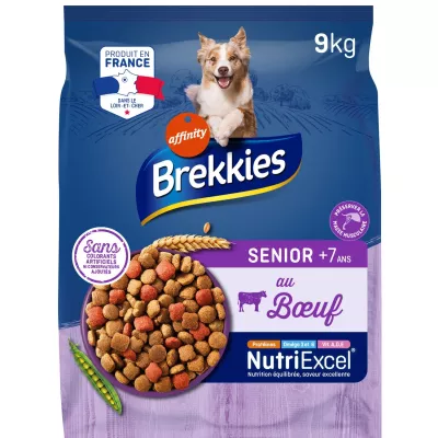 シニア成犬用 牛肉と野菜入りドライフード 9kg - Brekkies