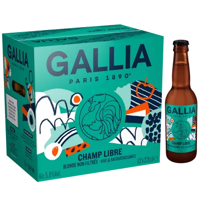Bière Blonde Non Filtrée Champ Libre, 5,8°, 12x33cl - GALLIA