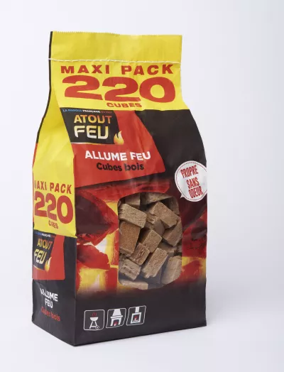 Box Allume Feu 220 Cubes Bois