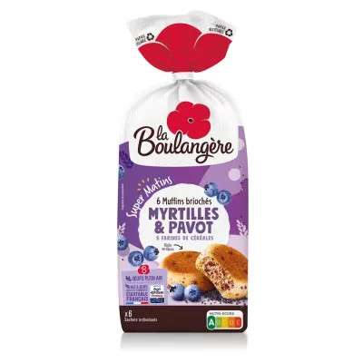 Muffins Briochés Myrtille et Pavot x6 - LA BOULANGERE