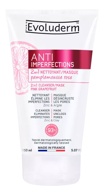 2 In 1 Anti-blemish cleanser/mask 150ml - Evoluderm